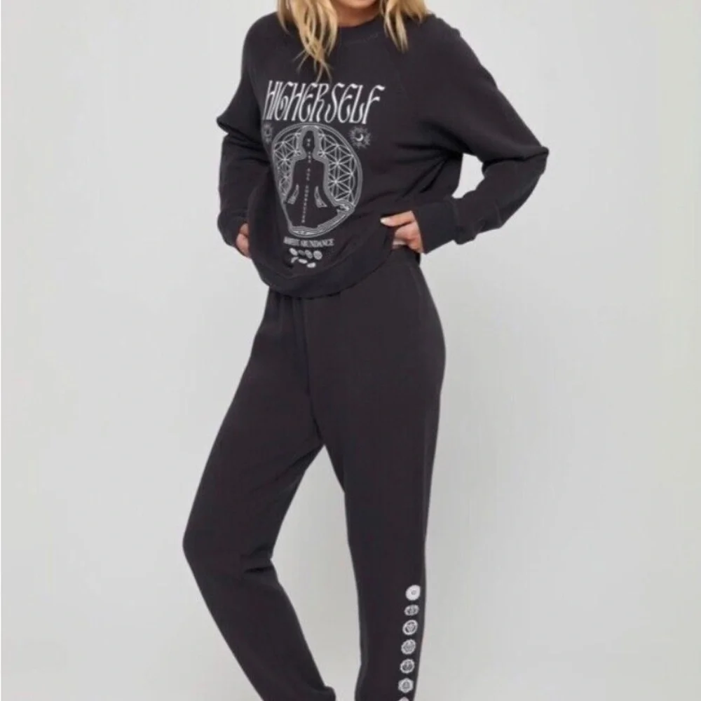 Spiritual Gangster Higher Self Forever Crew Pullover Sweatshirt, Black, NWT - Picture 3 of 3